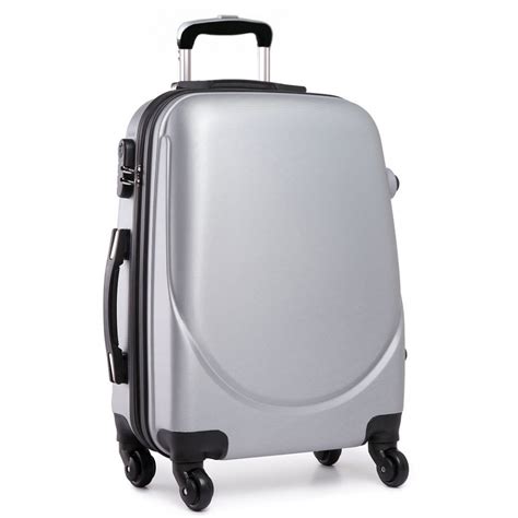 L1602l 20 Hard Shell 4 Wheel Spinner Suitcase Abs Cabin Luggage Grey