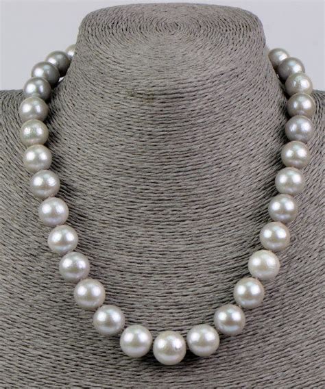 Cultured Freshwater Pearl Necklace Light Grey 12 15 Mm Catawiki