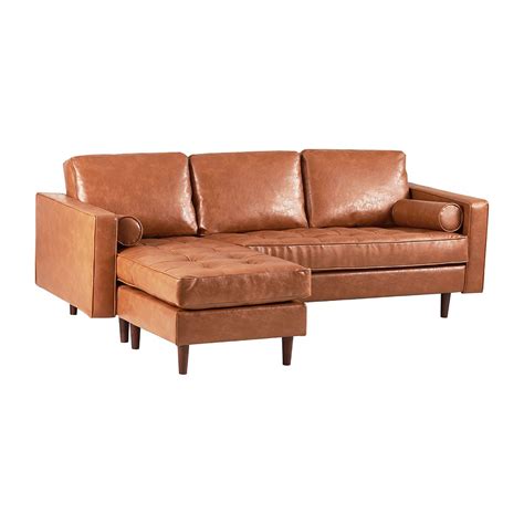 Arcadia tan power reclining loveseat w/power headrest. Tan Ceara Sectional Leather Sofa | Temple & Webster ...