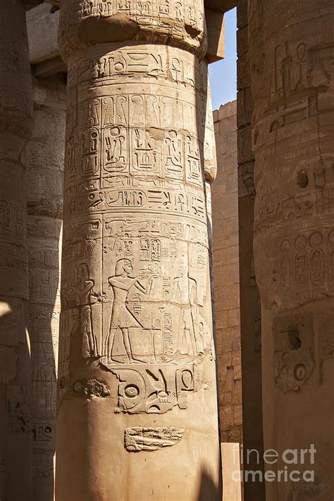 Karnak Pillar Carvings Photograph By Sophie Mcaulay Pixels