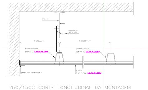 Suspended ceilings are often composed of a series of panels that form the visible surface of the ceiling. Elevation of suspended metal ceiling plan detail dwg file.