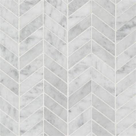 Bianco Carrara Chevron 1x3 Mosaic Artistic Tile Wall Patterns
