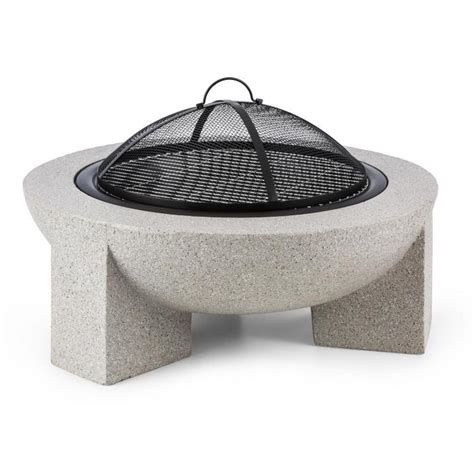 Rustic woodgrain mgo propane fire pit table. Blumfeldt Troja Fire Bowl 75cm Ø Hearth Grill Grate Steel ...