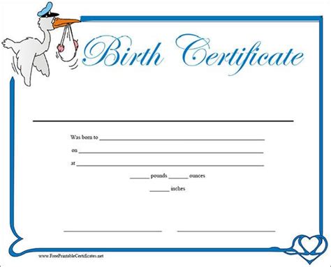 birth birth certificate template birth certificate