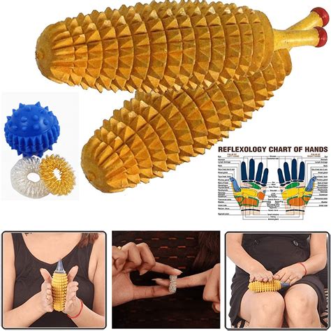 Buy Handmade Wooden Ancient Acupressure Spiked Hand Massager Exercise Therapy Deep Tissue