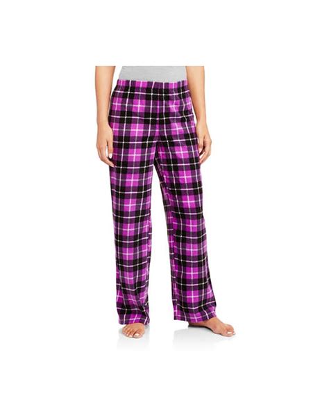 Secret Treasures Ladies Micro Fleece Purple Plaid Pajama Pant Purple Plaid Size Medium