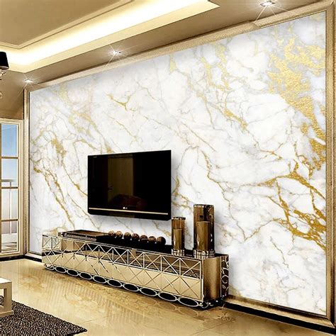 Modern Black Marble Wallpaper 3d Golden Line Mural Living Room Tv Sofa