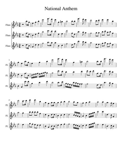 Star Spangled Banner Sheet Music For Flute Download Free In Pdf Or