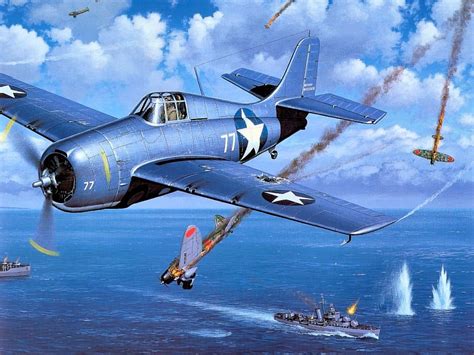 Aviation Art Aircraft Painting Wwii Fighter Planes