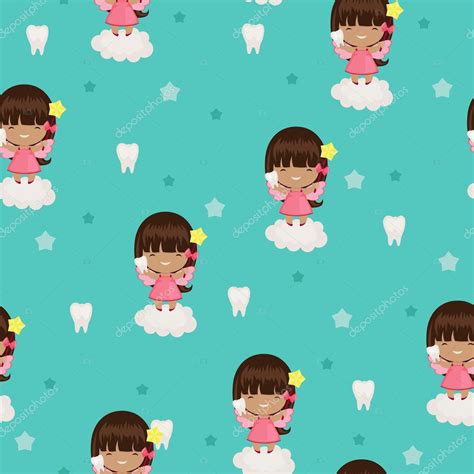 Tooth Fairy Wallpaper Tooth Fairy Blue Seamless Wallpaper — Stock