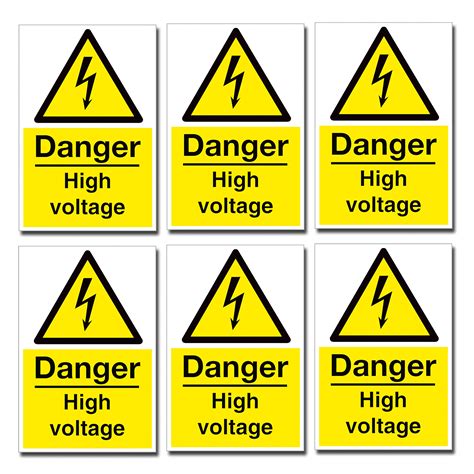 Buy 6 X Small Danger High Voltage Stickers And Safety Sign Electrical