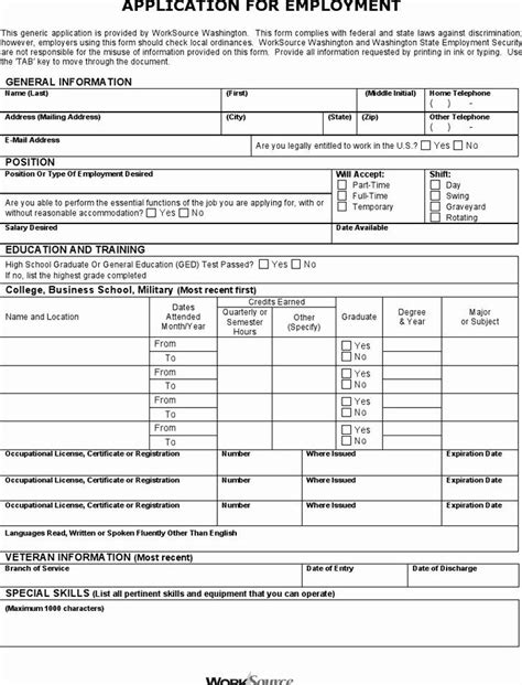 Maybe you would like to learn more about one of these? General Job Application form Unique 4 Generic Application ...