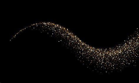 Golden Particles Light Wave Or Sparkling Glitter Shine Trail Vector