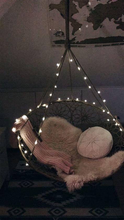 Seriously, fairy lights are life! fairy lights hanging mandala chair in 2020 | Swinging ...