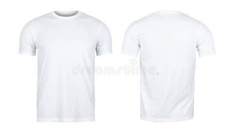 White T Shirts Mockup Front And Back Used As Design Template Stock