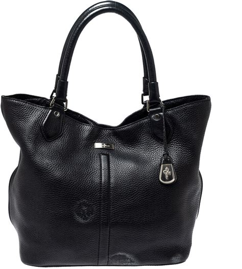 Cole Haan Black Grained Soft Leather Tote Shopstyle