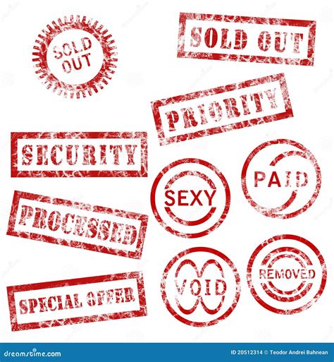 Red Stamps Collection Stock Illustration Illustration Of Sold 20512314