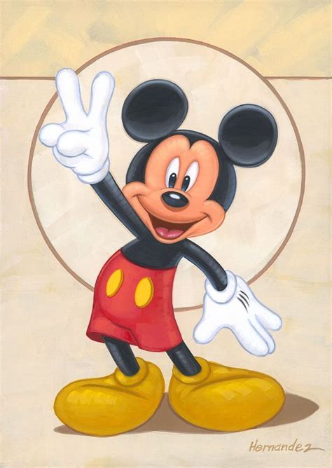 Mickeys Peace Sign By Manuel Hernandez Disney Fine Art Mickey