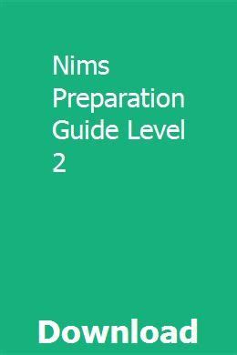 Location • designated area with a sturdy workbench capable of. Nims Preparation Guide Level 2 pdf download online full ...