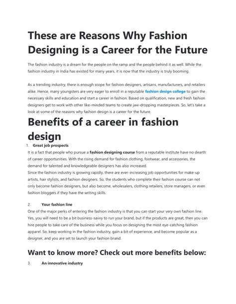 Ppt These Are Reasons Why Fashion Designing Is A Career For The