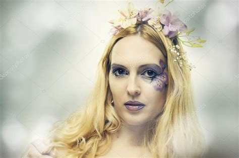 Fashion Portrait Of Beautiful Woman Fairy — Stock Photo © Katalinks