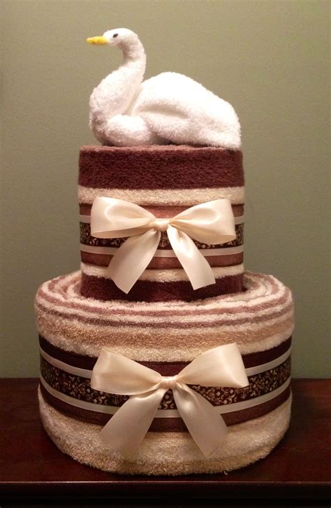 We'll review the issue and make a decision about a partial or a full refund. Towel cake with washcloth swan. Great gift for a bridal ...