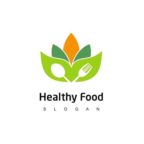 Plantilla de diseño de logotipo de alimentos saludables Vector Premium