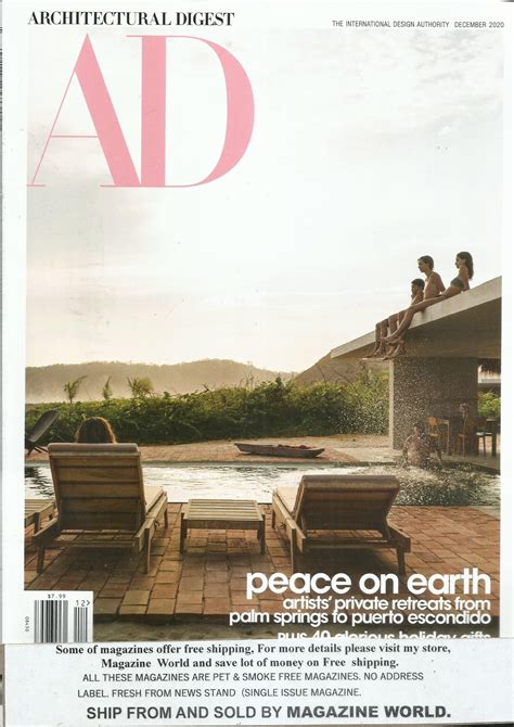 Ad Architectural Digest Magazine Peace On Earth December Etsy