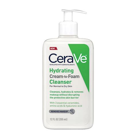 Cerave Hydrating Cream To Foam Cleanser For Normal To Dry Skin With