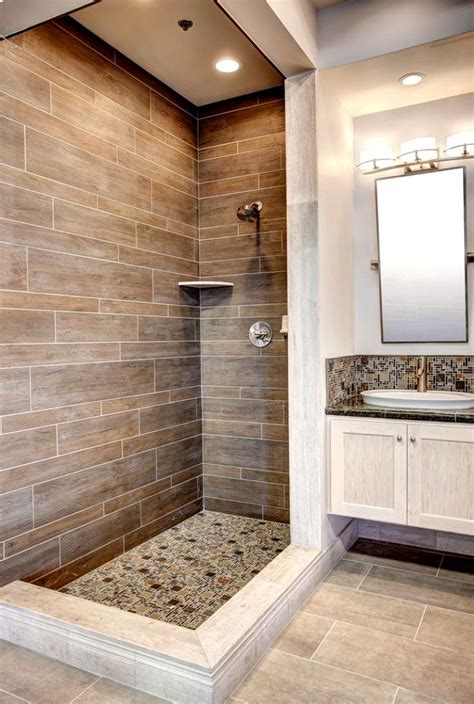 If the spotlight is on color and texture, the ceramic material can bring on both anterior. 20 Amazing Bathrooms With Wood-Like Tile | Tiny house ...
