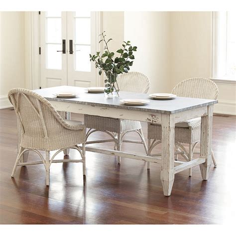Although the traditional country kitchen table is what comes to mind for this style, you can also find beautiful modern small kitchen tables made with metal pedestals and a variety of materials for the tops. DIY Zinc Top Kitchen Table - Beneath My Heart