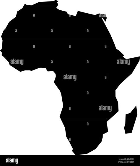 Detailed Map Of Africa Continent In Black Silhouette