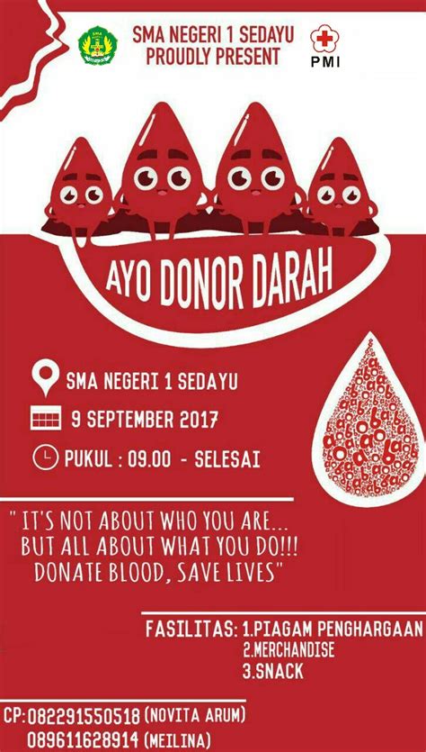 Donor darah sukarela pentas seni. Agenda HUT SMA 1 Sedayu Donor Darah dan Kompetisi Bahasa ...
