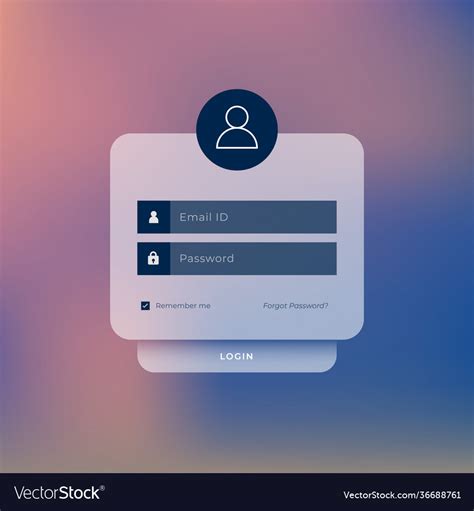 Website User Login Page Template Design Royalty Free Vector