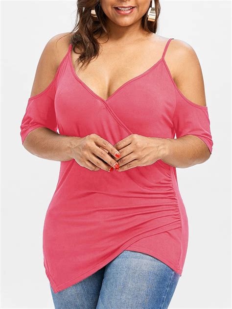 Azulina Cross Front Half Sleeve Spaghetti Strap Summer Top Plus Size