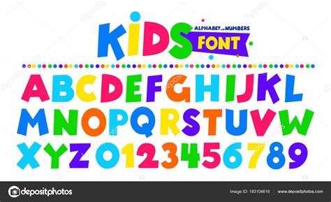 Materials Embellishments Mahoney Tilted Kids Fun Childrens Font