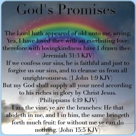 Gods Promises — Jeremiah 313 1 John 19 Philippians 419 John 155