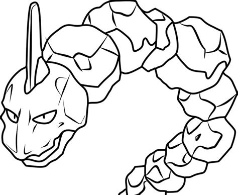 Some Of The Colouring Page Names Are 095 Onix Pokemon How To Draw Onix