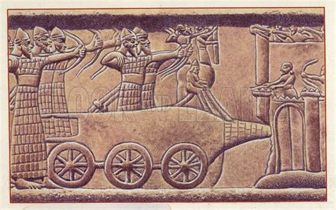 Six Wheeled Assyrian Battering Ram Stock Image Look And Learn