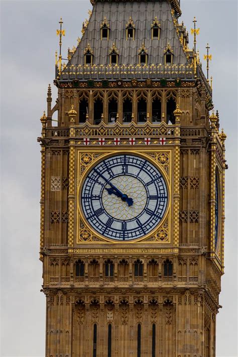 Big Ben Along With Westminster And Ferris Wheel London Stock Photo