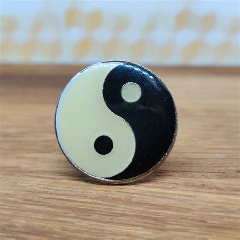 Yin And Yang Lapel Pin Badge Yin Yang Pin Etsy