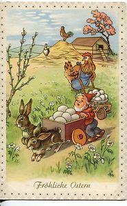 Ostern elbsandsteingebirge / sächsische heftschoner in dina4 bilder fotos vektorgrafiken illustrationen videos.rahmen bieten die tolle möglichkeit, die menschen und orte. Nr-26-Ostern-Glueckwunsch-Osterhase-Ostereier-Bollerwagen-Zwerg-Huhn-1939 | Ostern, Ostereier ...