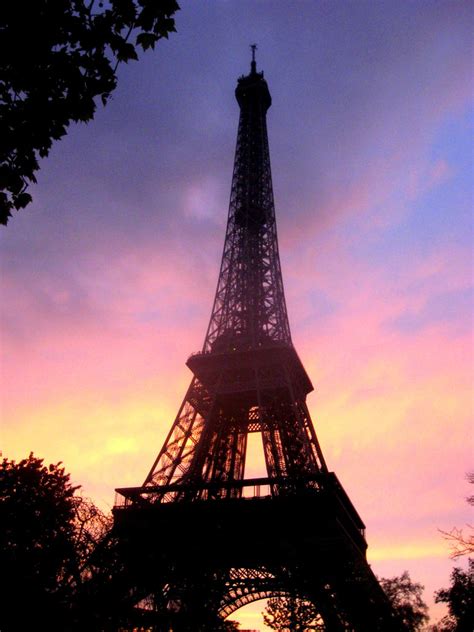 Sunset With The Eiffel Tower By Ladywithoutaname On Deviantart
