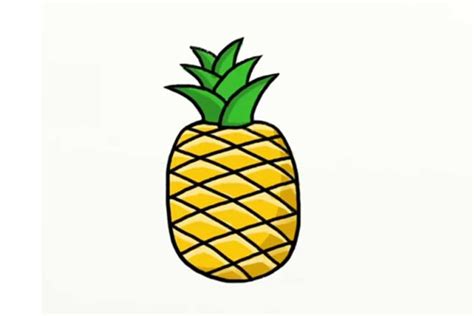 How To Draw A Pineapple Cute Step By Step Simply And Easily