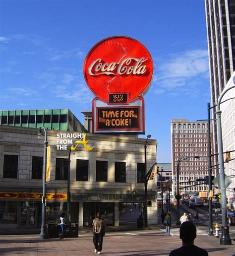 Atlanta Coca Cola Sign Peachtree Street Straight From The A Sfta
