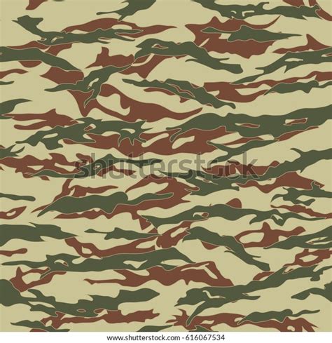 Desert Tiger Stripe Camouflage Seamless Patterns Stock Vector Royalty