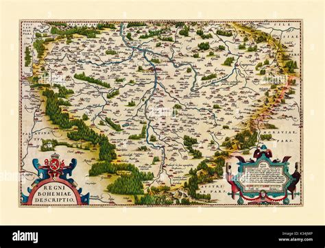 Old Map Of Bohemia Excellent State Of Preservation Realized In Ancient