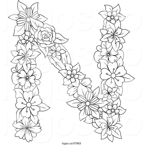 White out letter, ( i used cooper black as our font) background. Logo of Black and White Lineart Floral Uppercase Alphabet ...
