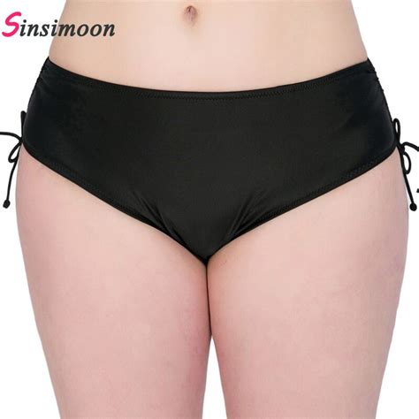 Plus Size Safety Pants Women Black Navy Solid Swimming Shorts Seperate