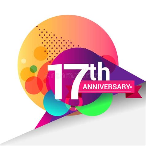 17th Anniversary Logo Colorful Geometric Background Vector Design